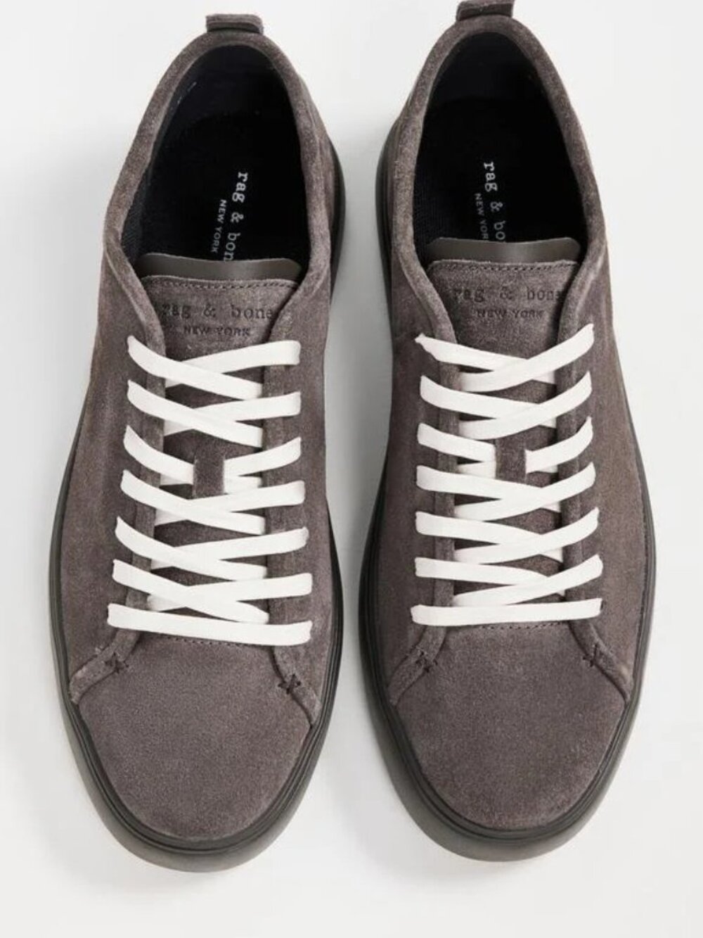 $298- RAG & BONE Men’s MGF24FF004SU4 Asphalt Grey Perry Suede Sneakers- 9US/42EU